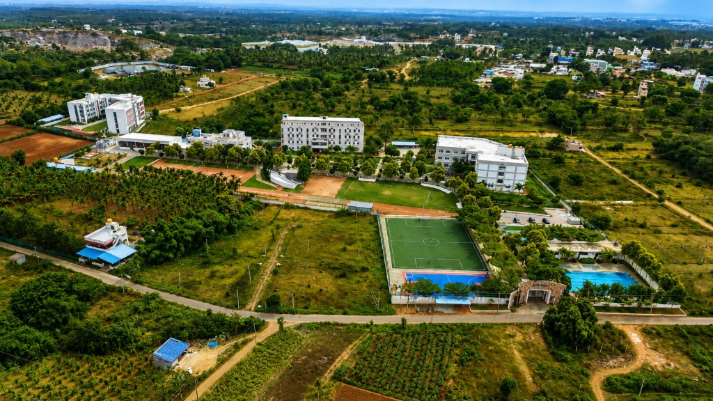 Aerial view of The Academic City School campus